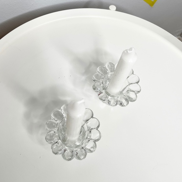 Flower Glass Candle Holder Set of 2 - Picture 5 of 5